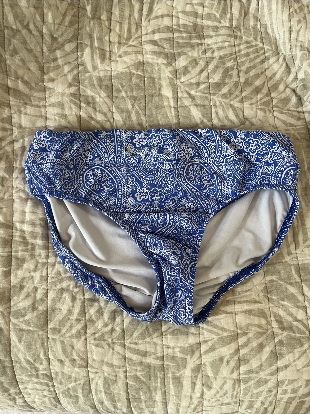 Lands' End Blue Paisley Bikini Bottoms